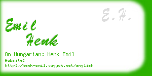 emil henk business card